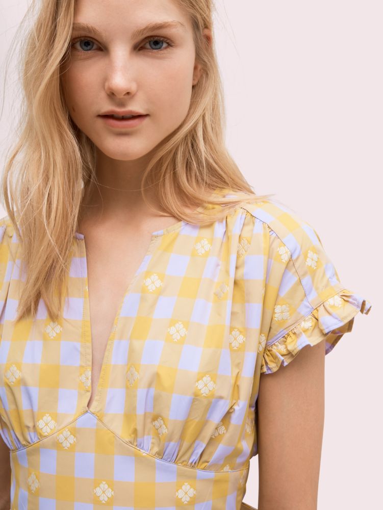 Kate Spade,Gingham Spade Tie-back Dress,