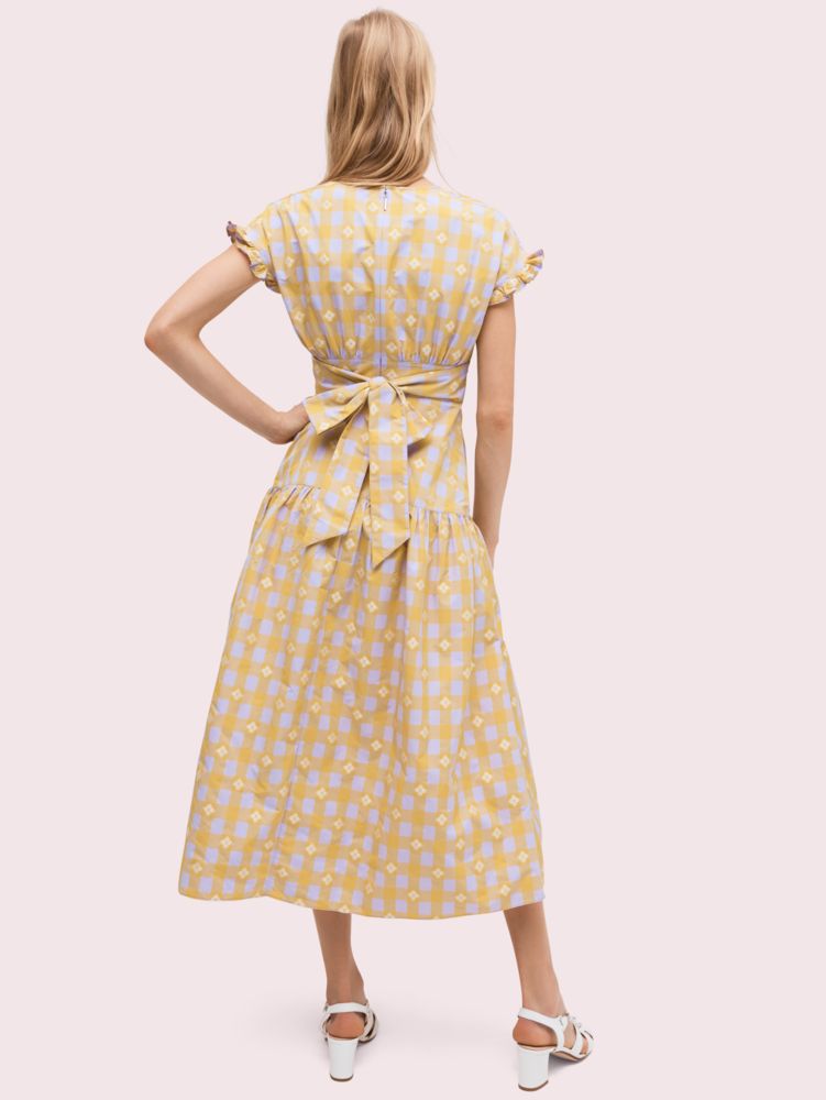 Kate Spade,Gingham Spade Tie-back Dress,