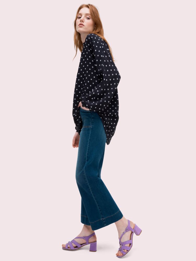 Kate Spade,Mini Flora Tie-neck Top,
