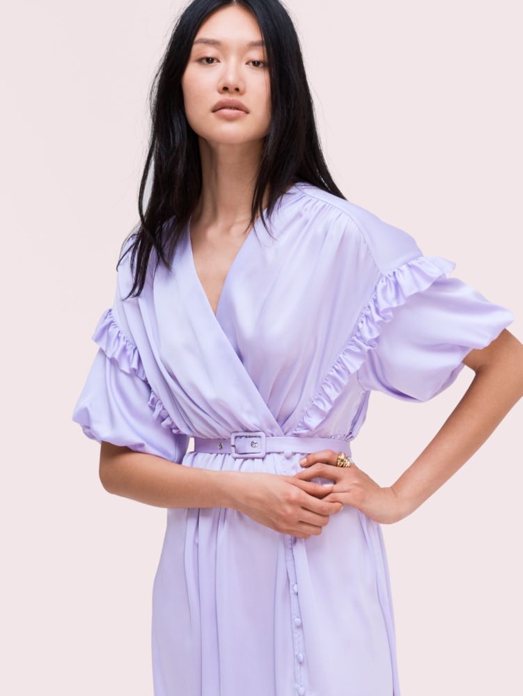 kate spade satin midi dress Kate Spade Satin Midi Dress, Antique Blue