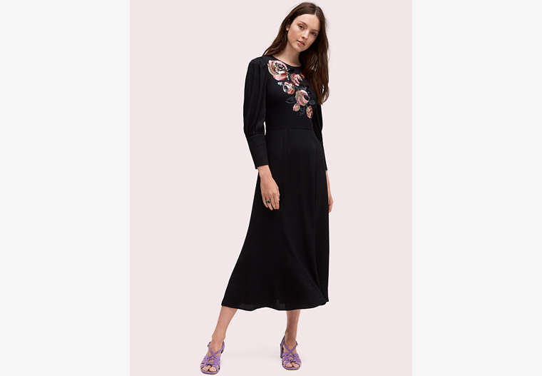 Kate Spade,sequin embellished midi dress,Black