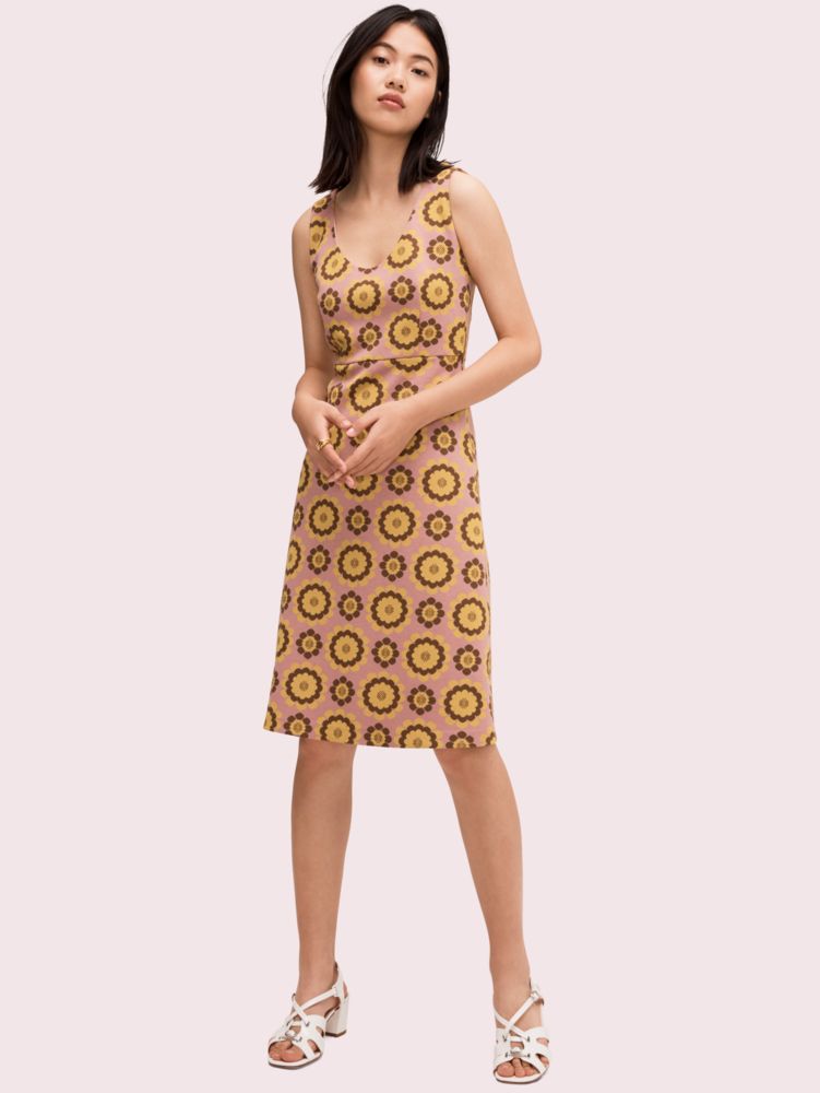 Kate Spade,geo floral jacquard dress,dresses & jumpsuits,Geranium