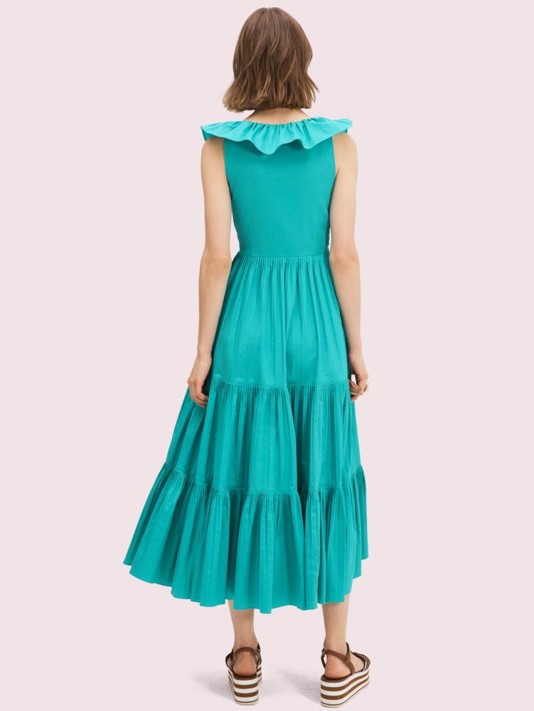 Kate Spade,poplin ruffle tiered dress,dresses & jumpsuits,Fiji Green