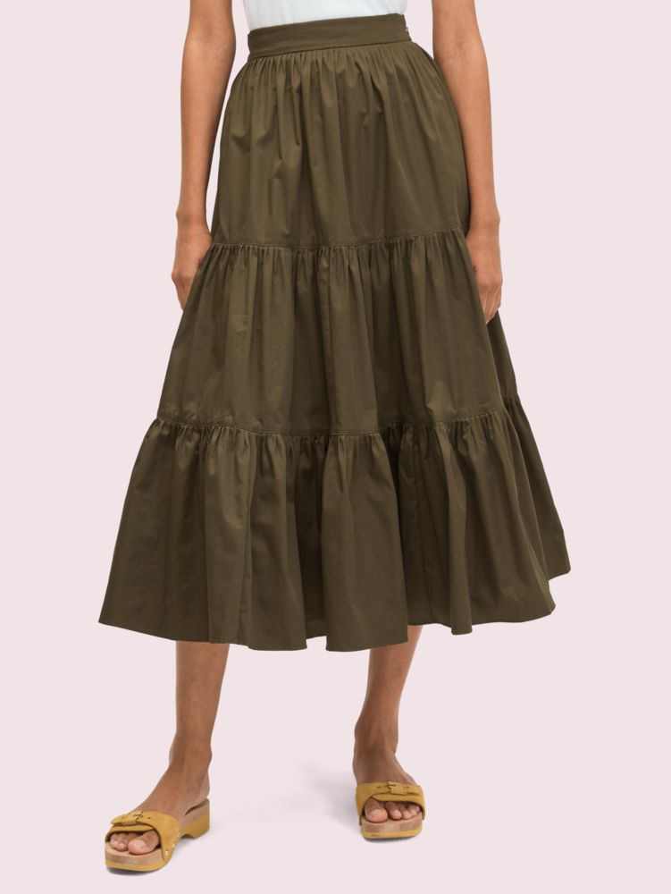 Poplin Tiered Midi Skirt | Kate Spade New York