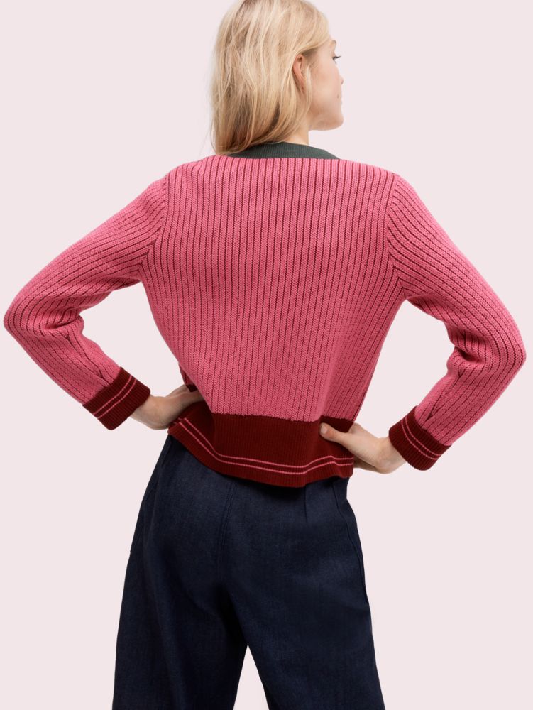 Kate Spade,contrast rib cardigan,