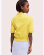 Kate Spade,solid polo sweater,sweaters,Chartreuse