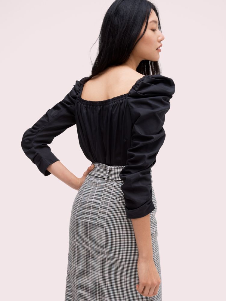 Kate Spade,Poplin Square Neck Blouse,
