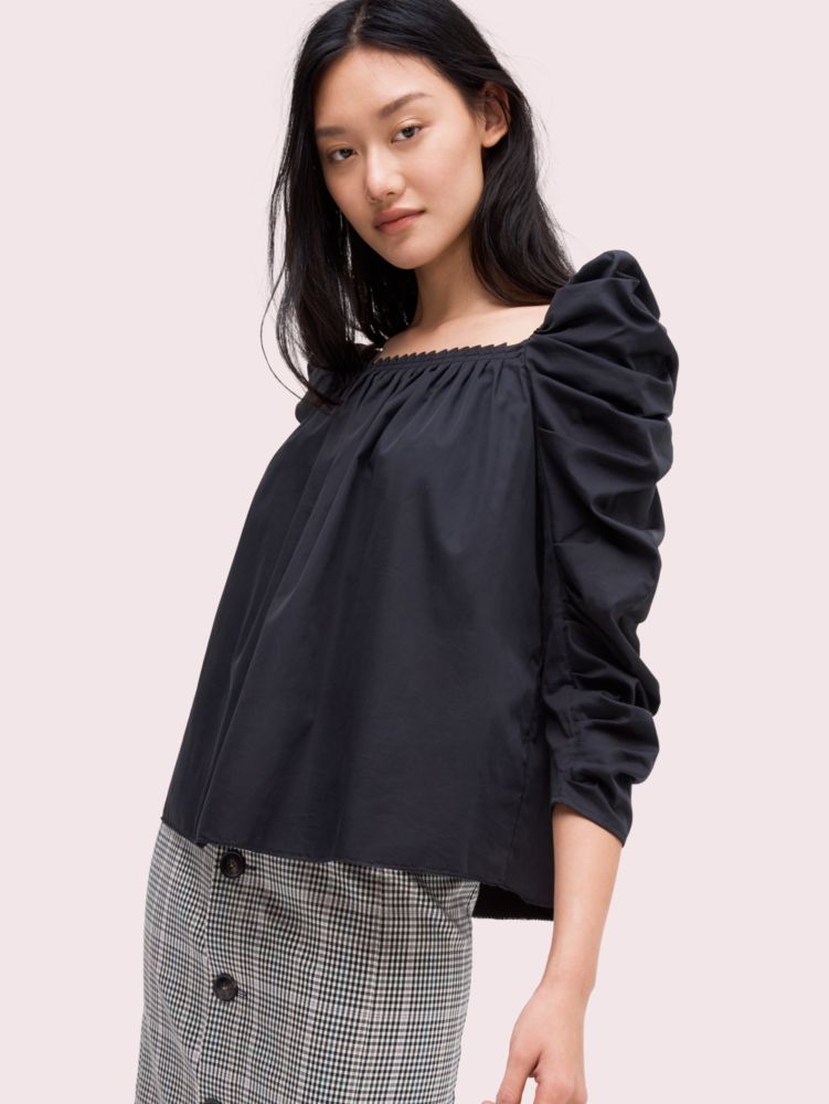Kate Spade,Poplin Square Neck Blouse,