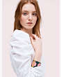 Kate Spade,poplin square neck blouse,Fresh White