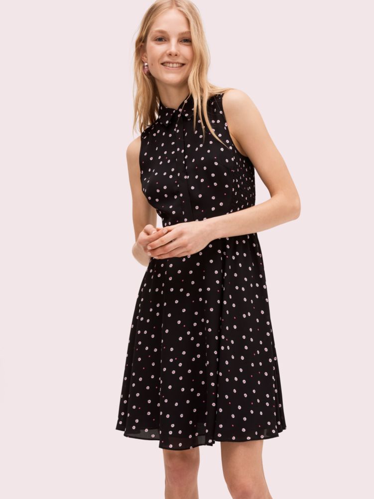 Kate Spade,daisy dot shirt dress,Black