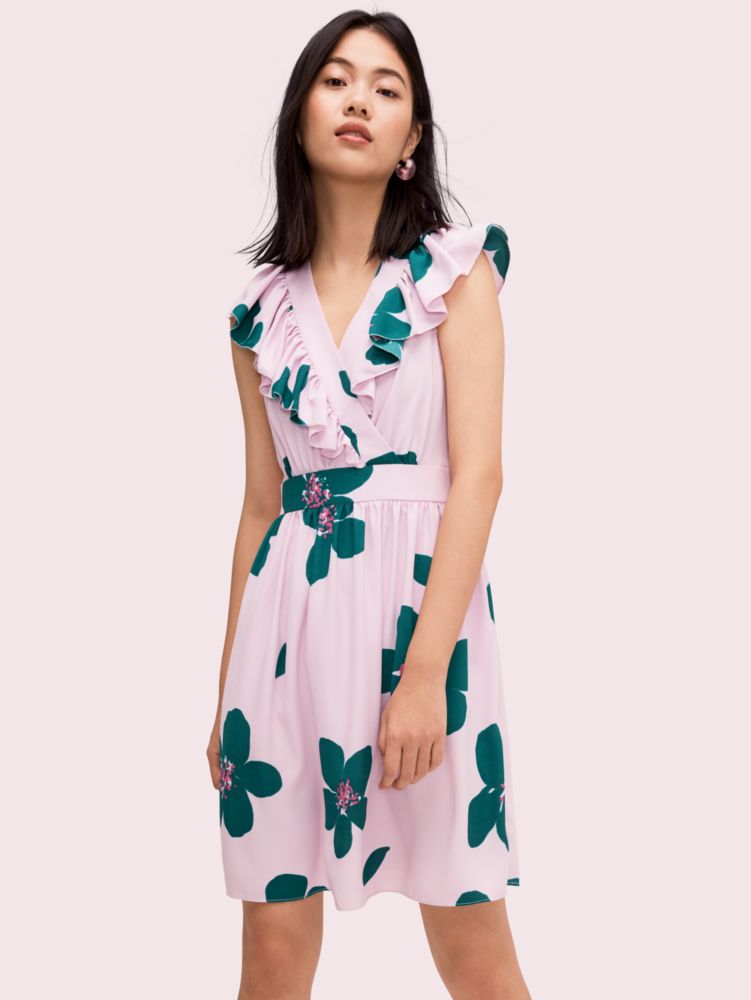 Kate Spade,grand flora a-line dress,Mirage Pink