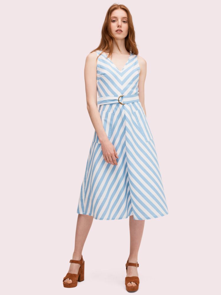 Kate Spade,deck stripe midi dress,Light Colorado