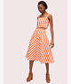 Kate Spade,deck stripe midi skirt,Mirage Pink/Traffic Orange