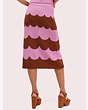 Kate Spade,scallop stripe knit skirt,Warm Caramel Multi