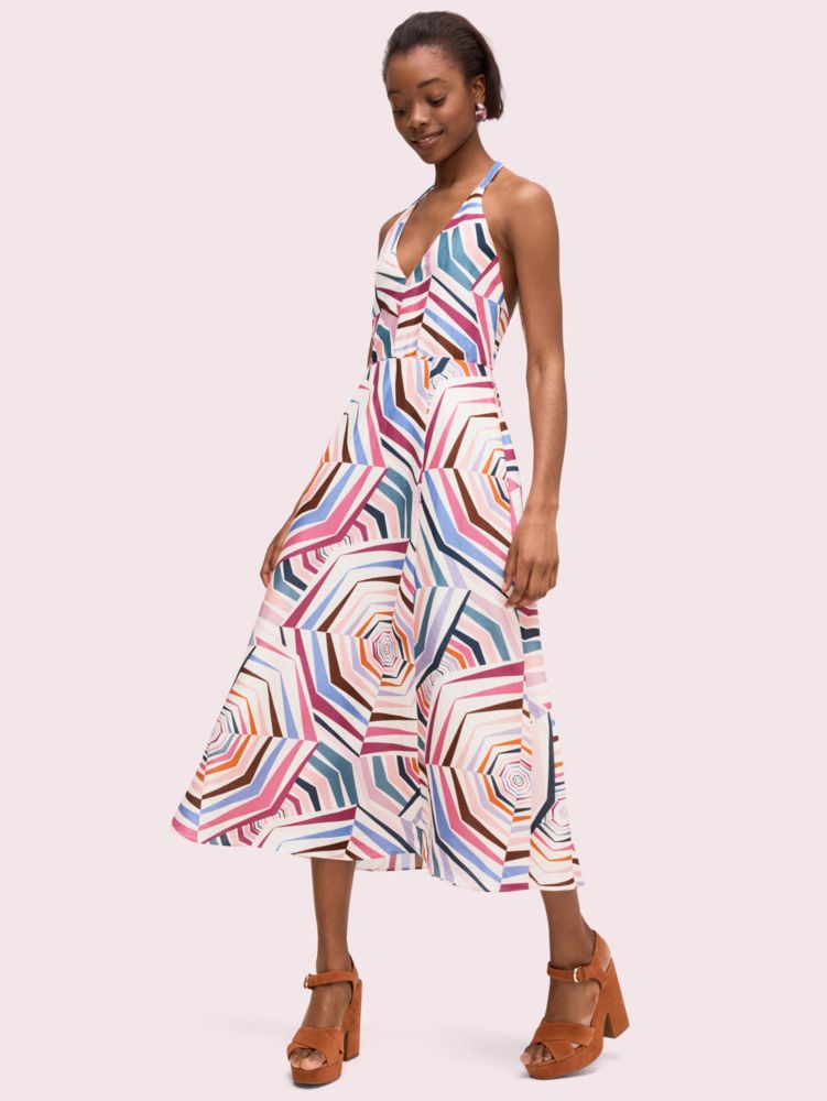 Kate Spade,geobrella linen halter dress,Multi