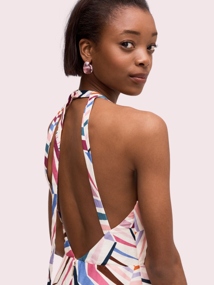 Kate Spade,Geobrella Linen Halter Dress,