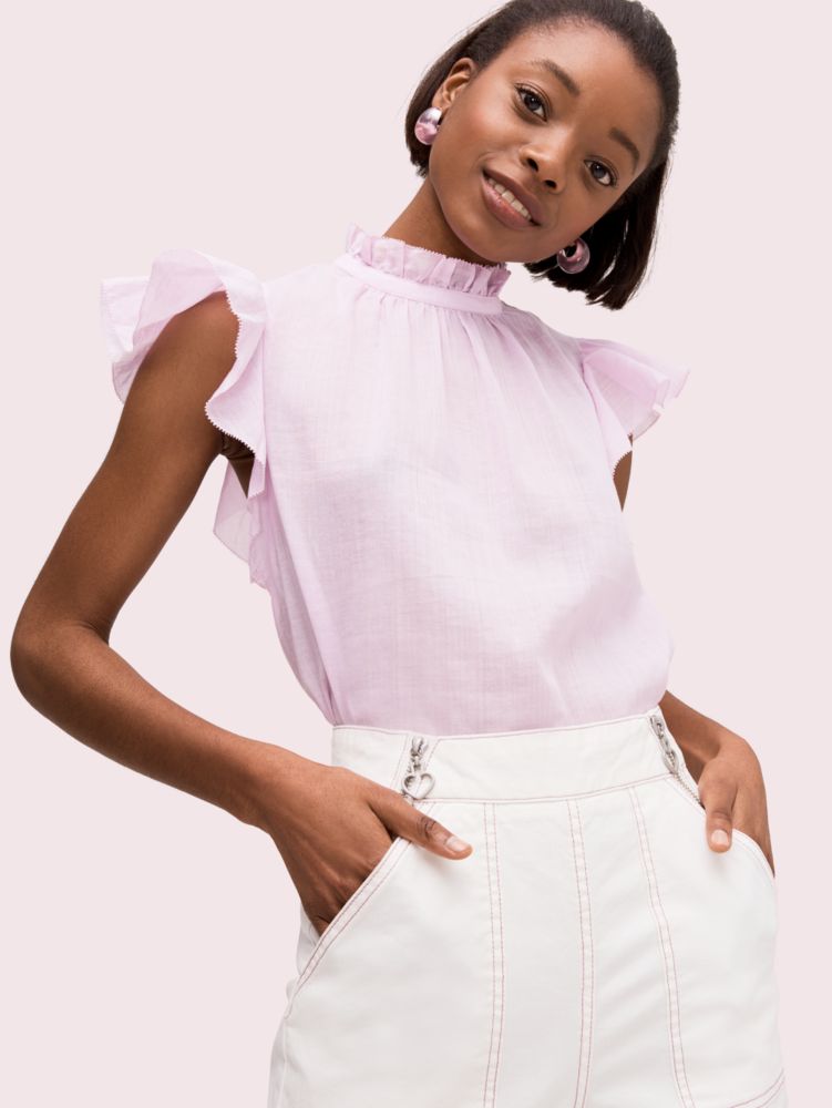 Kate Spade,Solid High Neck Top,