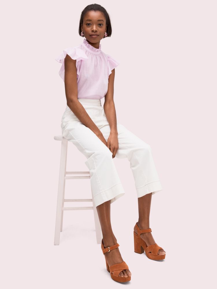 Kate Spade,Solid High Neck Top,