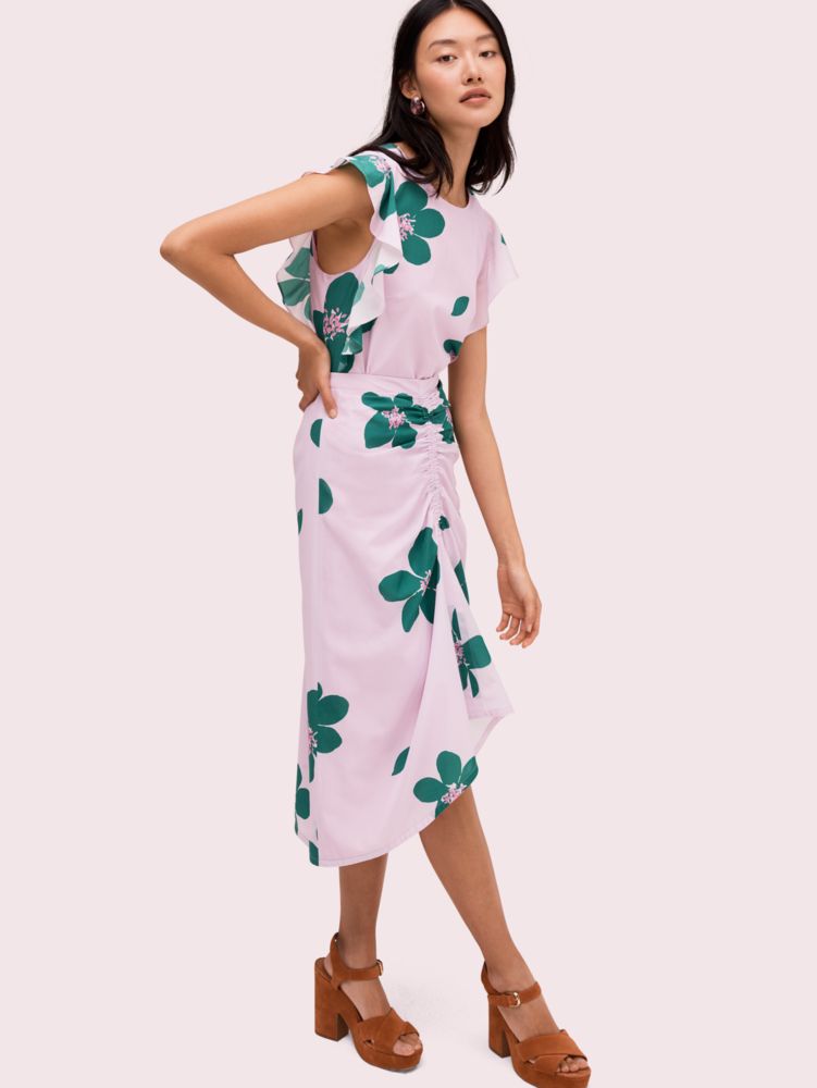 Kate Spade,Grand Flora Ruched Skirt,