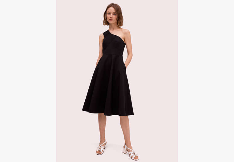 Kate Spade,one shoulder midi dress,Black