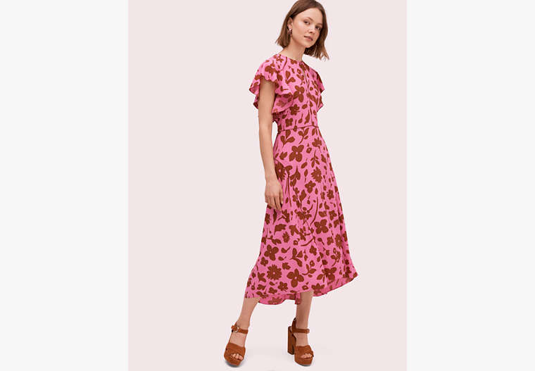 Kate Spade,splash flutter sleeve dress,Pink Multi