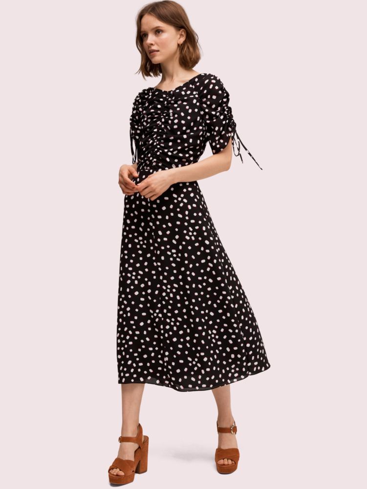 Kate Spade,mallow dot midi dress,dresses & jumpsuits,Black / Glitter