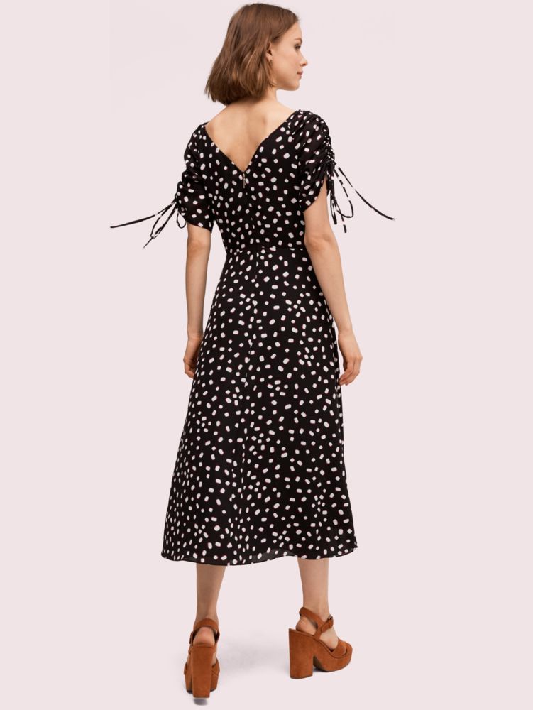 Kate Spade,mallow dot midi dress,dresses & jumpsuits,Black / Glitter