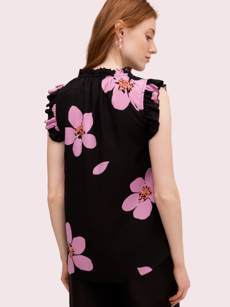 Kate Spade,Grand Flora Tie Neck Shell,