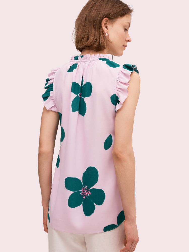Kate Spade,Grand Flora Tie Neck Shell,