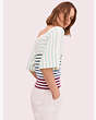Kate Spade,striped square neck sweater,Cream Mlti