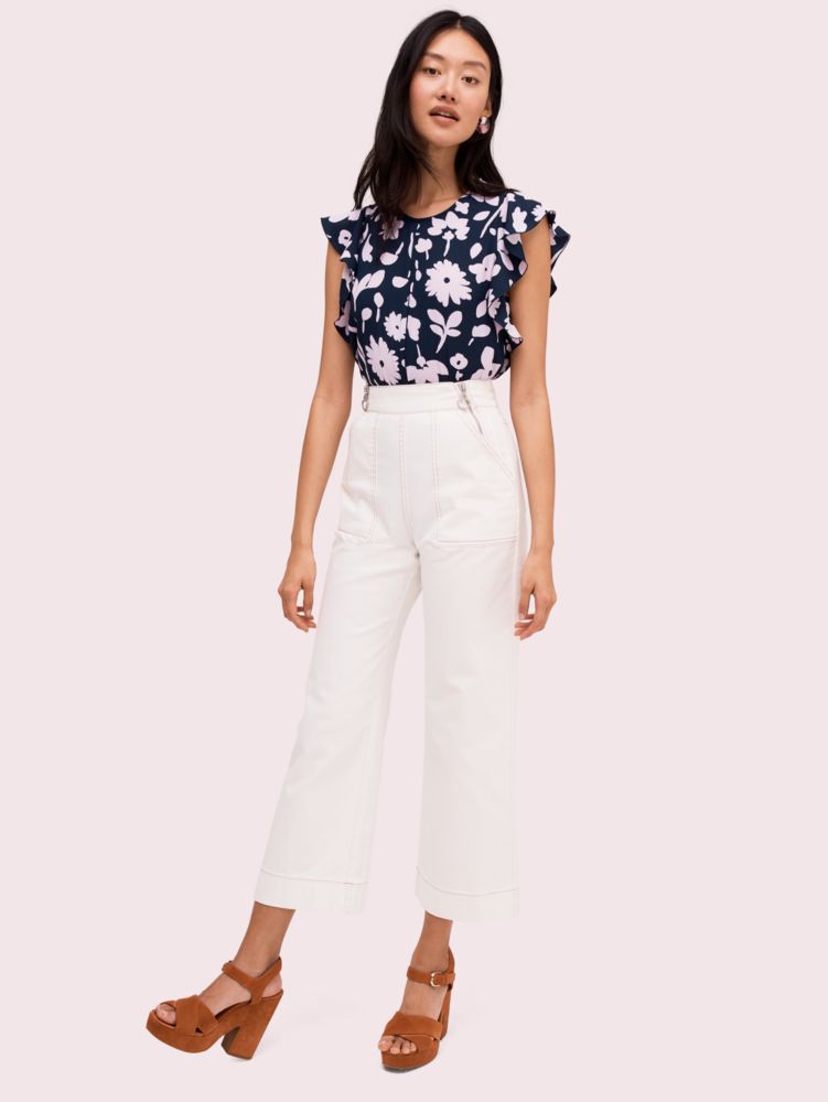 Kate Spade,Splash Flutter Sleeve Top,