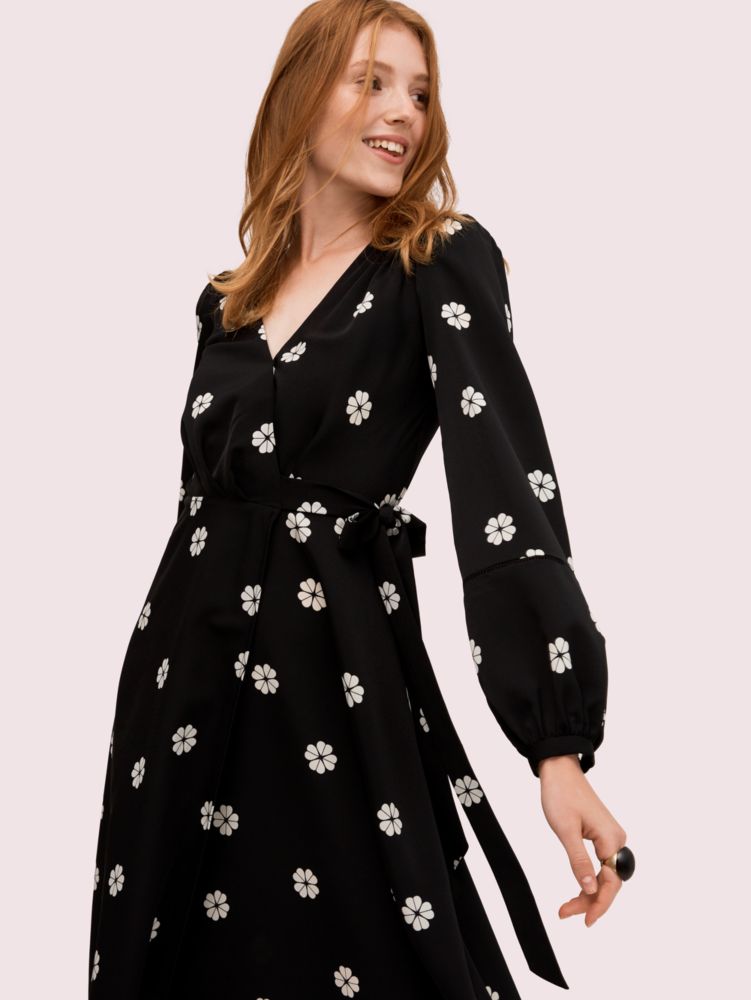 100%ポリエステル裏地katespade Spade clover toss wrap dress