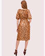 Kate Spade,panthera puff sleeve dress,Neutral