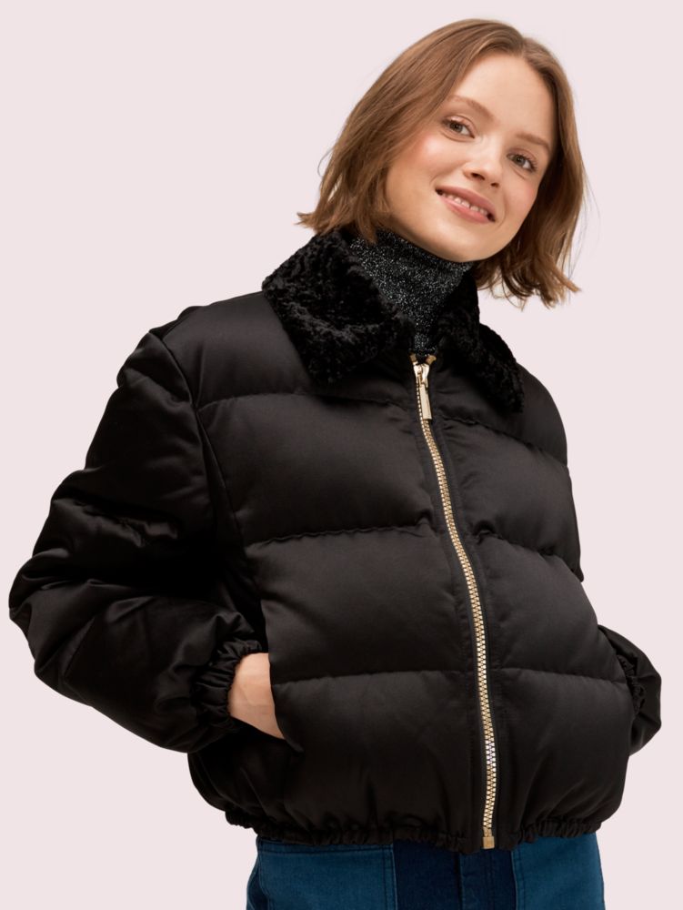 Kate spade faux store fur puffer coat