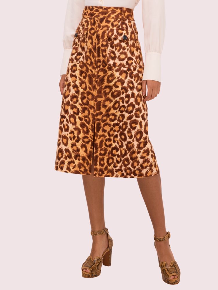 Kate Spade,panthera canvas skirt,