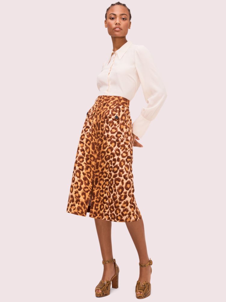 Kate Spade,panthera canvas skirt,