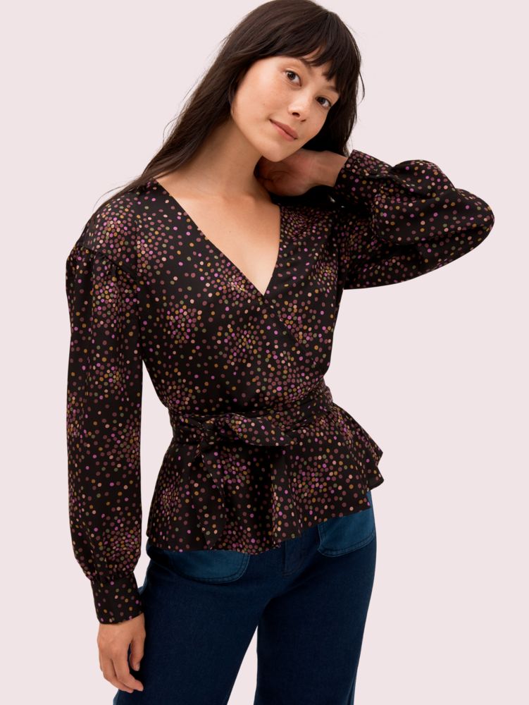 Kate Spade,disco dots wrap top,