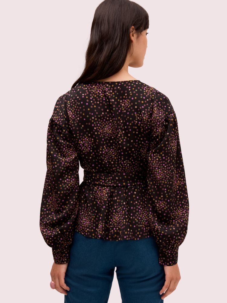 Kate Spade,disco dots wrap top,