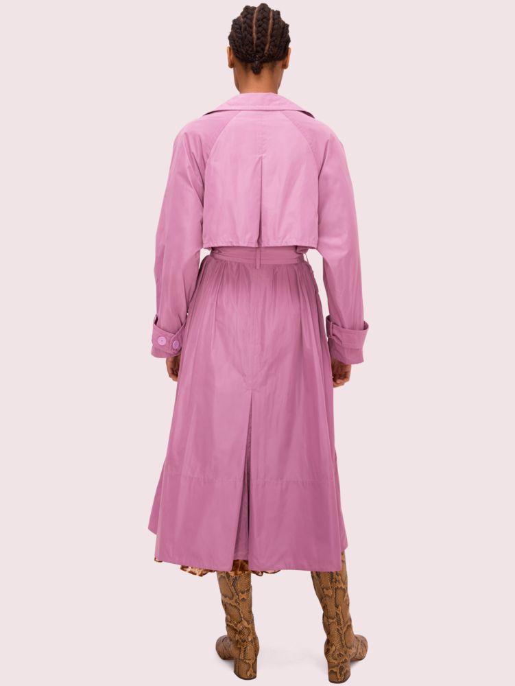 Kate Spade,taffeta tie waist trench,Ruffled Pansy