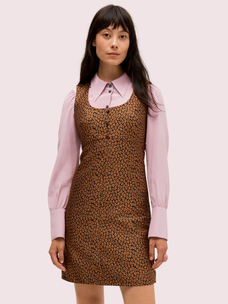 Flora Leopard Jacquard Dress