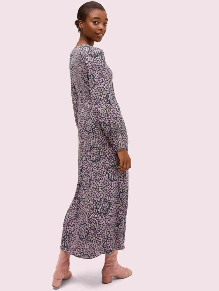 Kate Spade,Flair Flora Crepe Midi Dress,