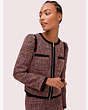 Kate Spade,puff sleeve tweed jacket,jackets & coats,Black Multi