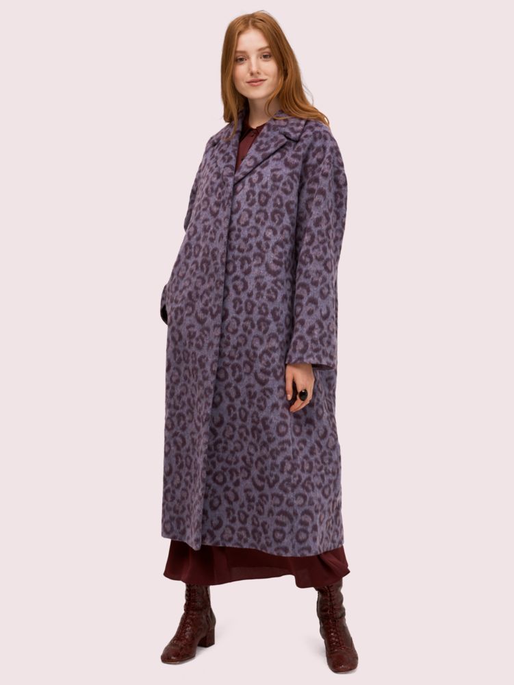 Kate Spade,Brushed Leopard Overcoat,
