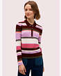 Kate Spade,fine stripe polo sweater,Deep Fig