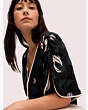 Kate Spade,deco bloom crepe blouse,tops & blouses,Black / Glitter
