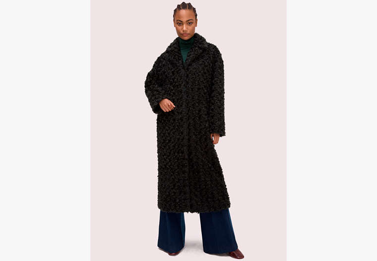 Kate Spade,textured curly coat,Deep Spruce