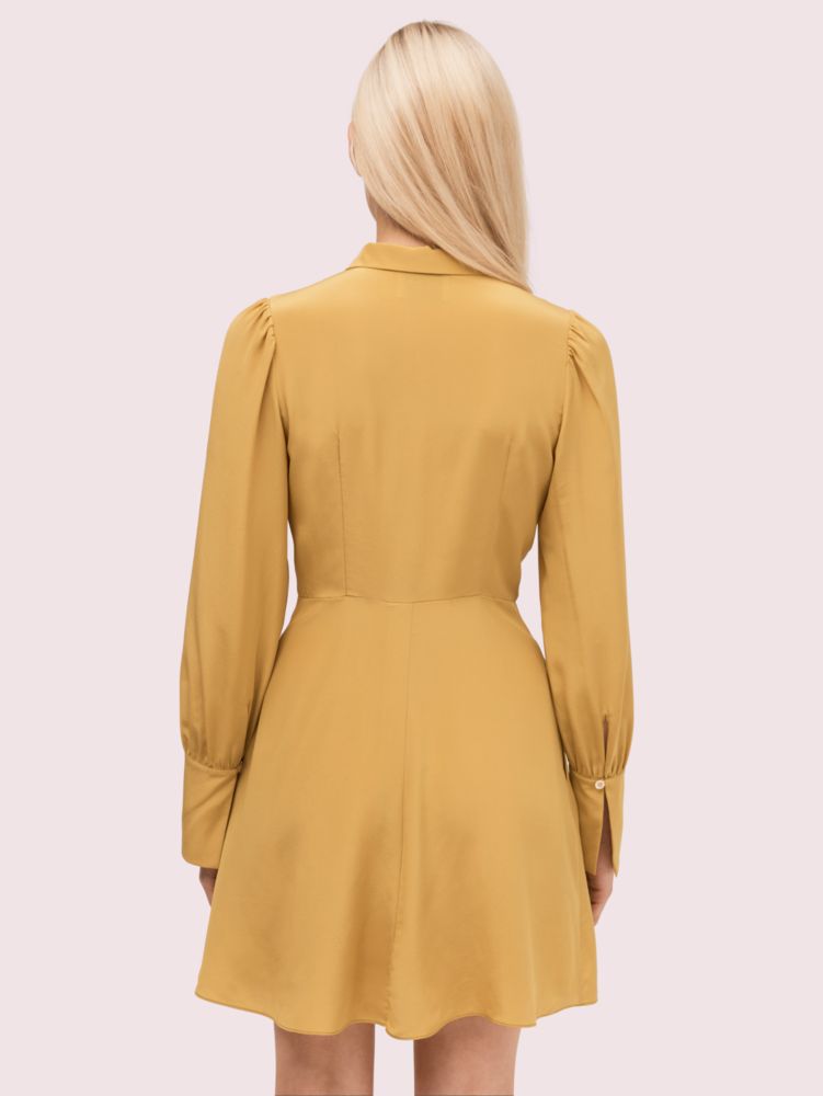 Kate Spade,silk point collar shirtdress,Golden Raisin