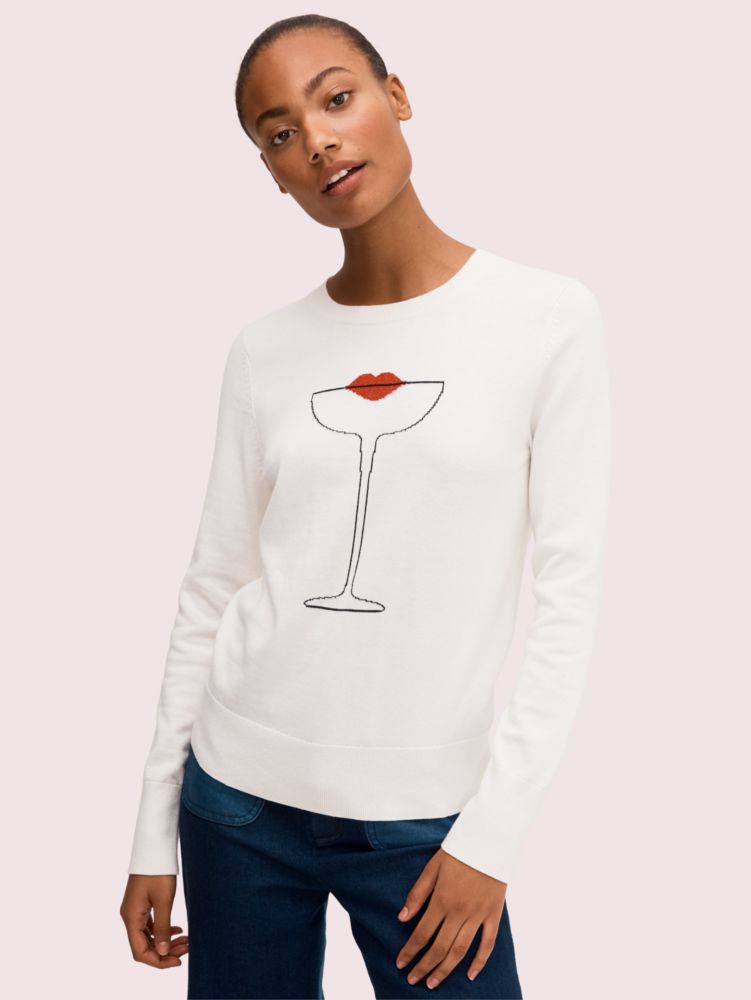 Kate Spade,cocktail kiss sweater,French Cream