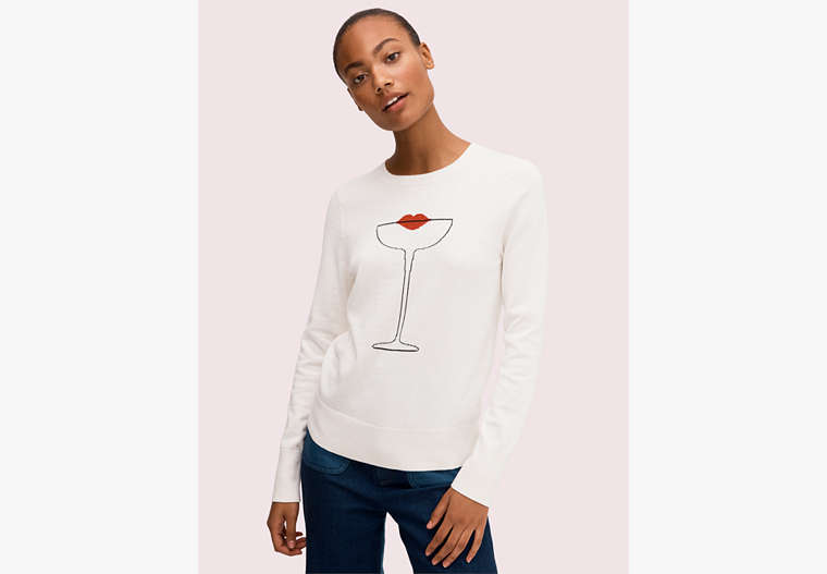 Kate Spade,cocktail kiss sweater,French Cream