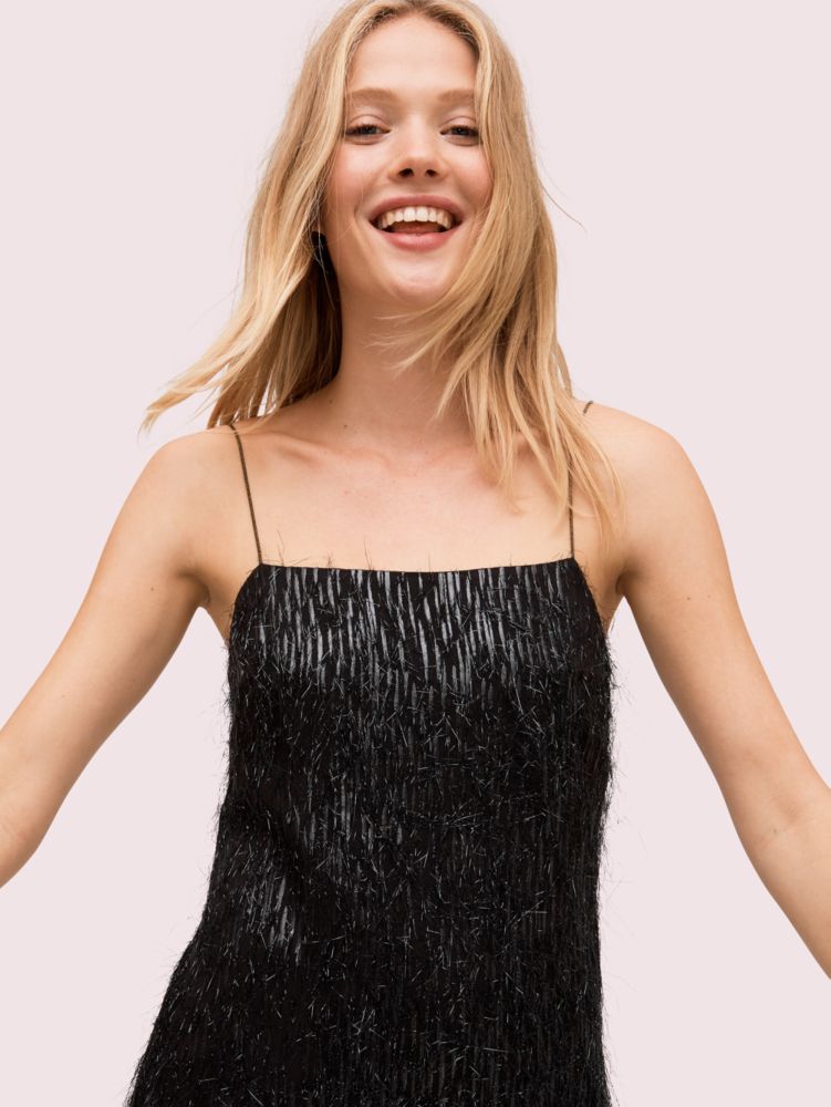 Kate Spade,lurex fringe dress,